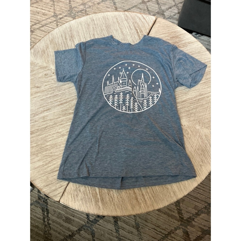 New Harry Potter T Shirt womens tee top small hogwarts castle blue